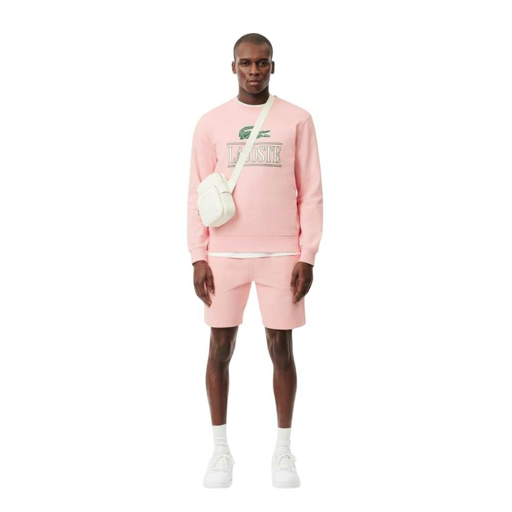 Lacoste Men's Pink Oversized Sweatshirt - Xs - 100% Cotton