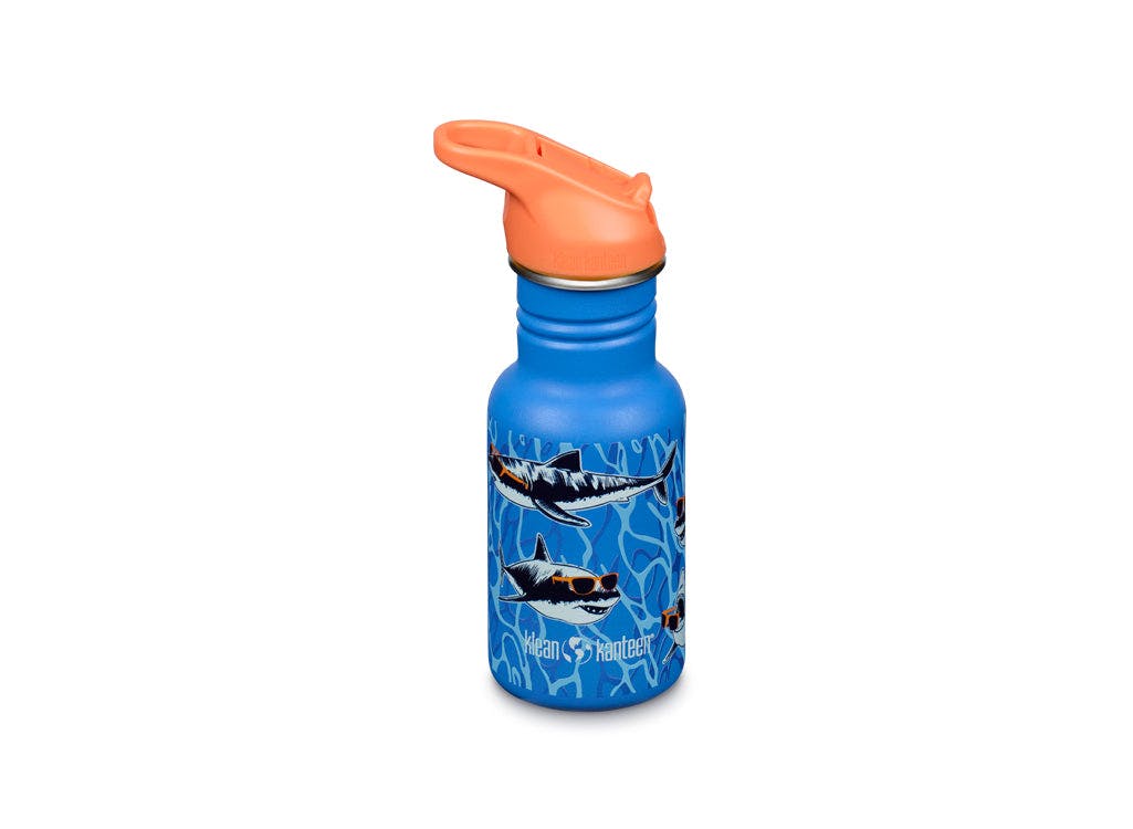 Photos - Water Bottle Klean Kanteen Rackhams 355ml Classic Kid's with Flip Seal Sport Cap - Sharks in Shades
