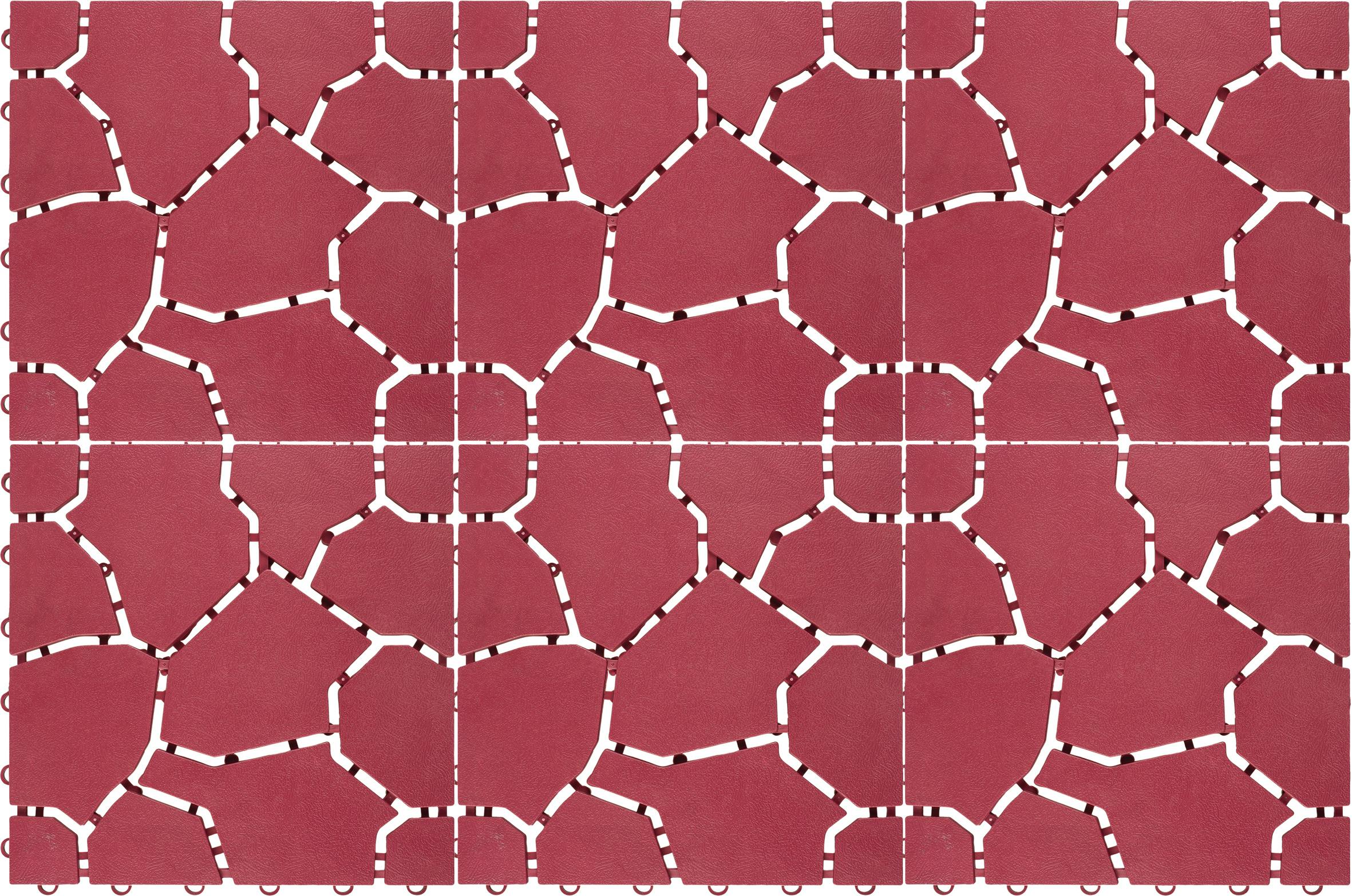 St Helens Red Patio & Deck Tiles, Brick (6 Pack)