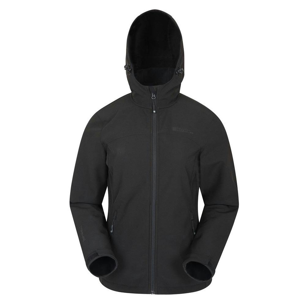 Mountain Warehouse Women's Black / Exodus Breathable Soft Shell Jacket - 18 Uk - 93% Polyester/7% Elastane