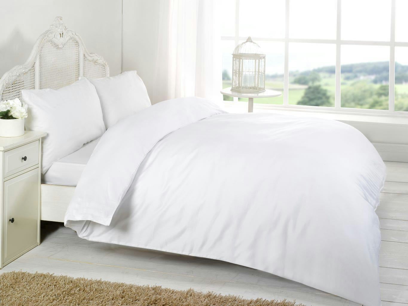 Rackhams Light/White Egyptian Cotton Flat Sheets 200 Thread Count - King - Flat Sheet