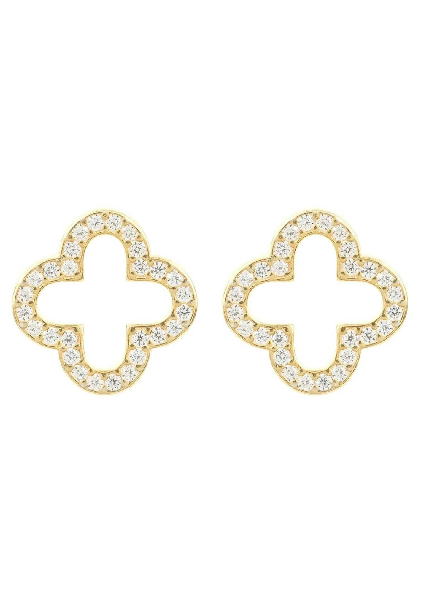 Latelita Gold Open Clover Earrings