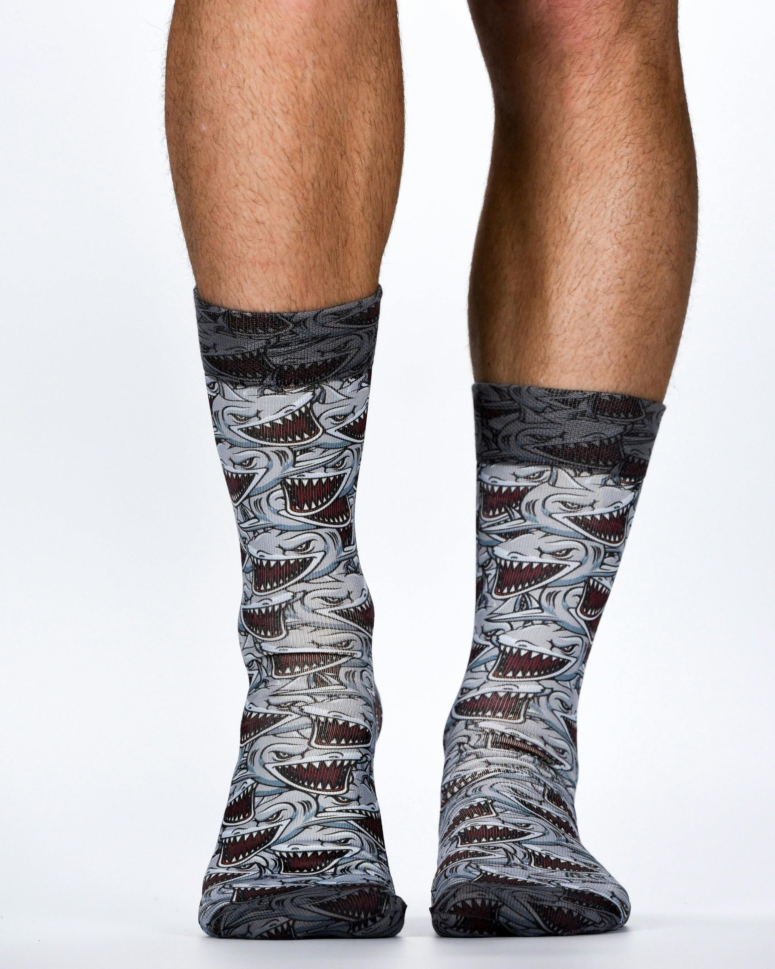 Jemsox Men's Green Shark Socks | Bold, Funky & Jaw-Some Style