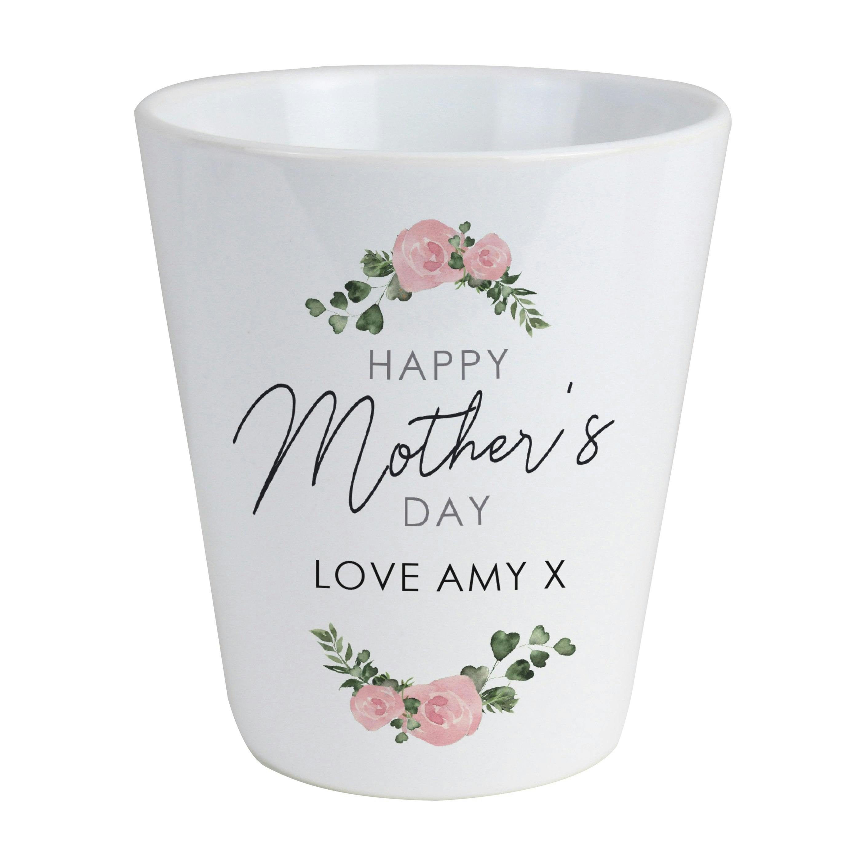 Rackhams Personalised Abstract Rose Happy Mothers Day Plant Pot