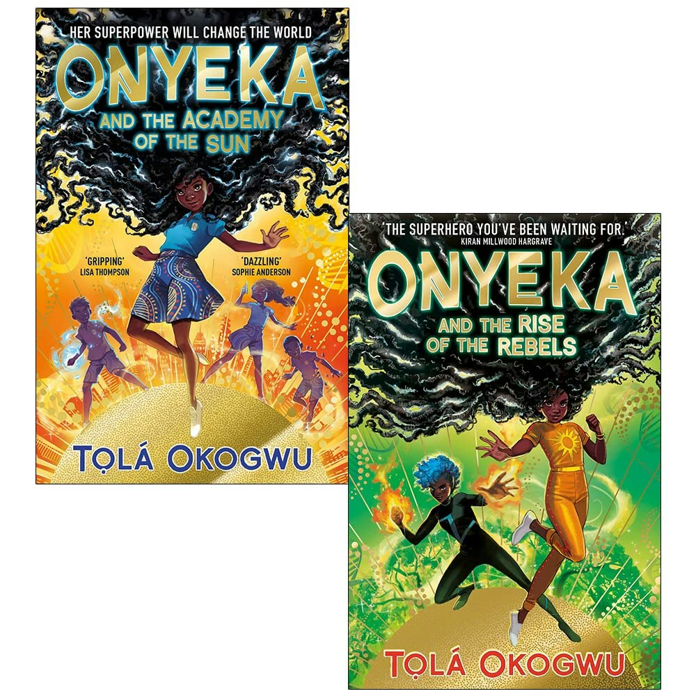 Simon & Schuster Tola Okogwu 2 Book Set Onyeka And The Academy Of The Sun, Onyeka And The Rise Of The Rebels