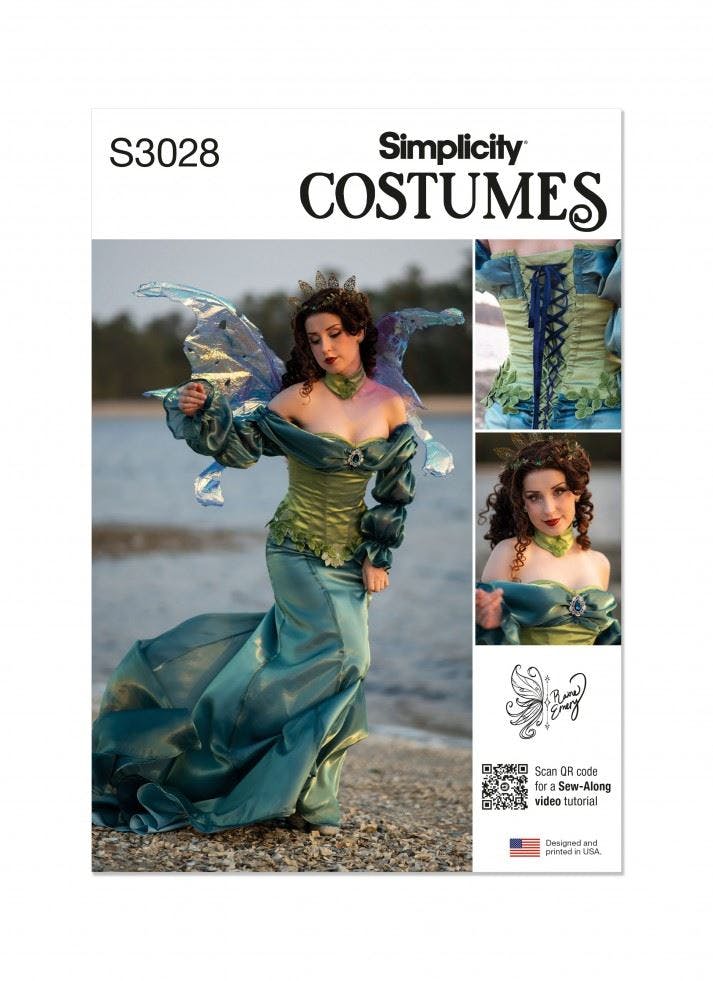 Simplicity Women's Sewing Pattern 3028, Costumes For H5 (6-8-10-12-14) - Intermediate - H5 (6-8-10-12-14)