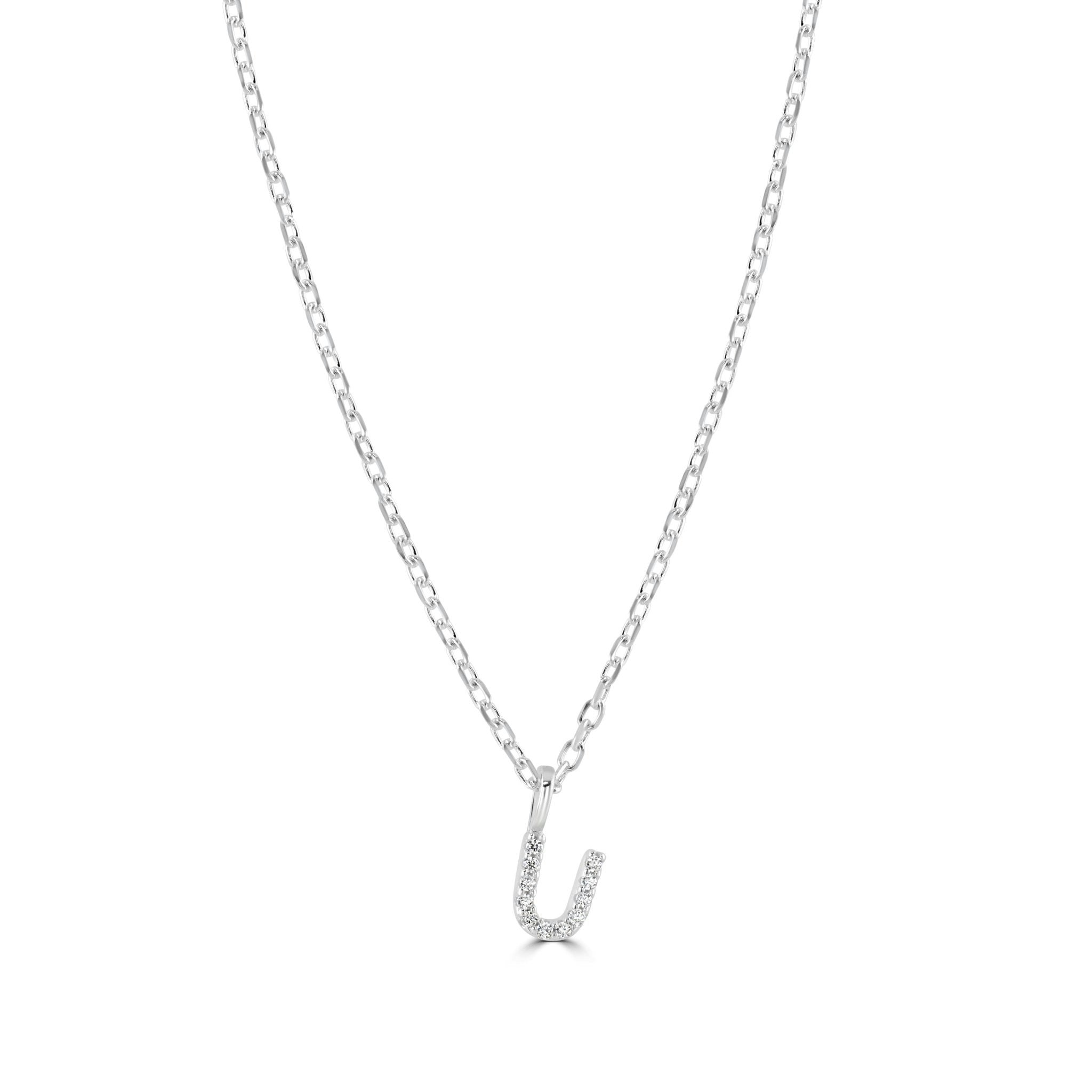 Mylee London Silver Sterling Crystal Initial Necklace - Yes - U