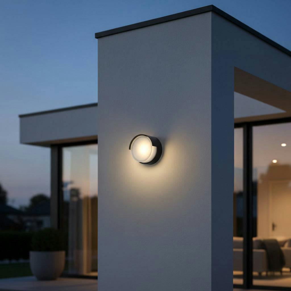 Ultra Beam Lighting Black/Light 6 Watt Round Led Exterior Wall