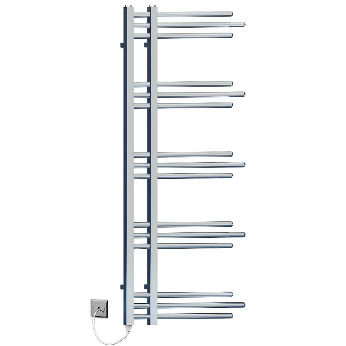 Myhomeware Chrome Sydney Designer Pre-Filled Electric Towel Rail Bathroom Radiator 500Mm X 1200Mm