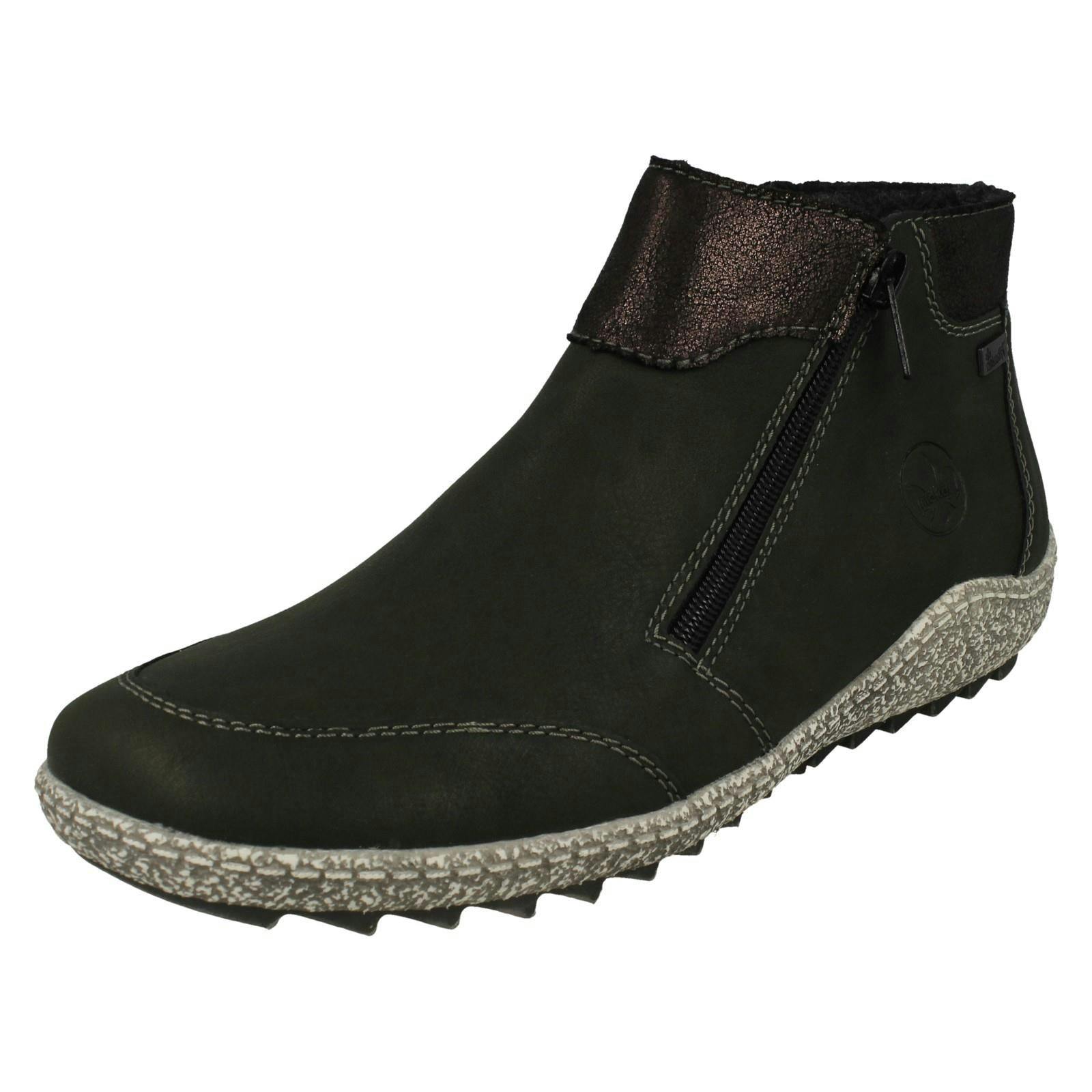 Rieker Women's Green Warm Lined -Tex Ankle Boots L7551 - Uk 7.5