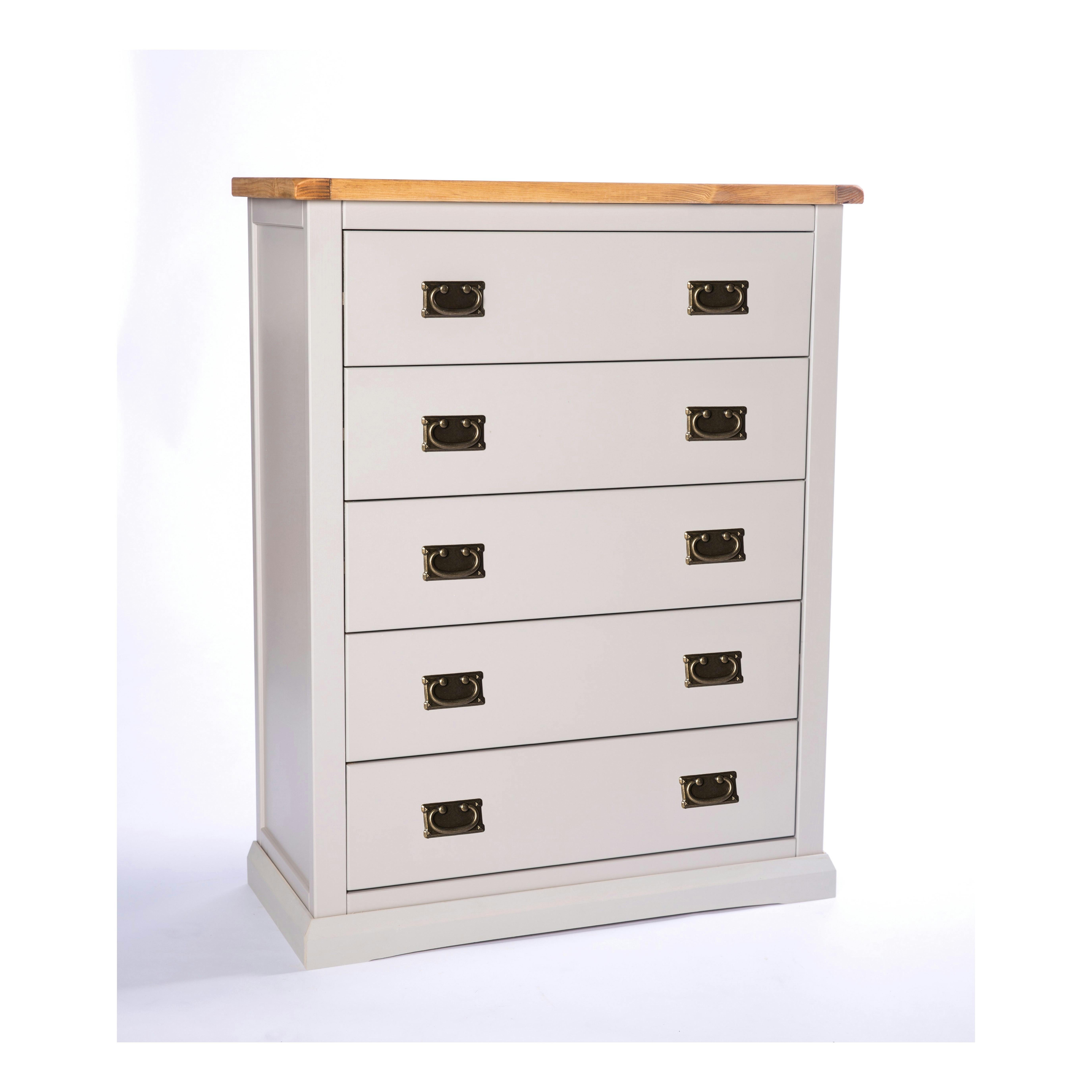 Cabinet Bits Unisex Light Grey Loreo Drawer Chest Of Drawers Bras Drop Handle In Size 5 - Image 3