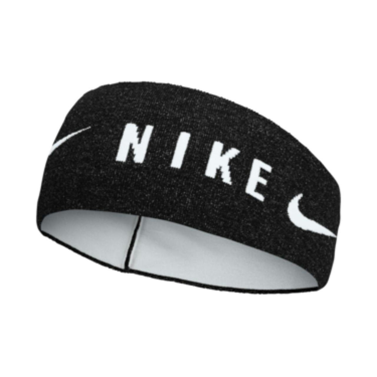 Nike Black/White Knitted Dri-Fit Lightweight Headband - One Size - 80% Polyester/12% Nylon/8% Polyurethane