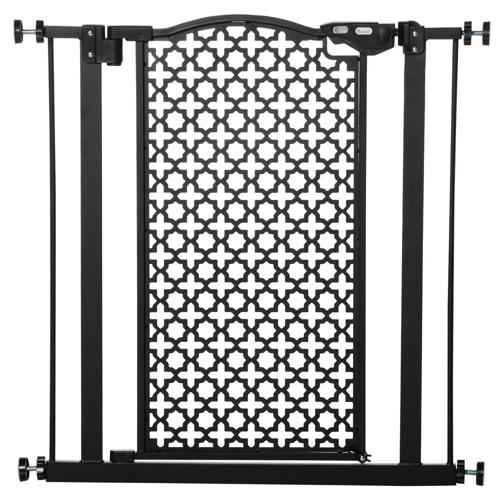 B&Q - 74-80 Cm Pet Safety Gate Pressure Fit Stair With Double LockingBlack - Image 9