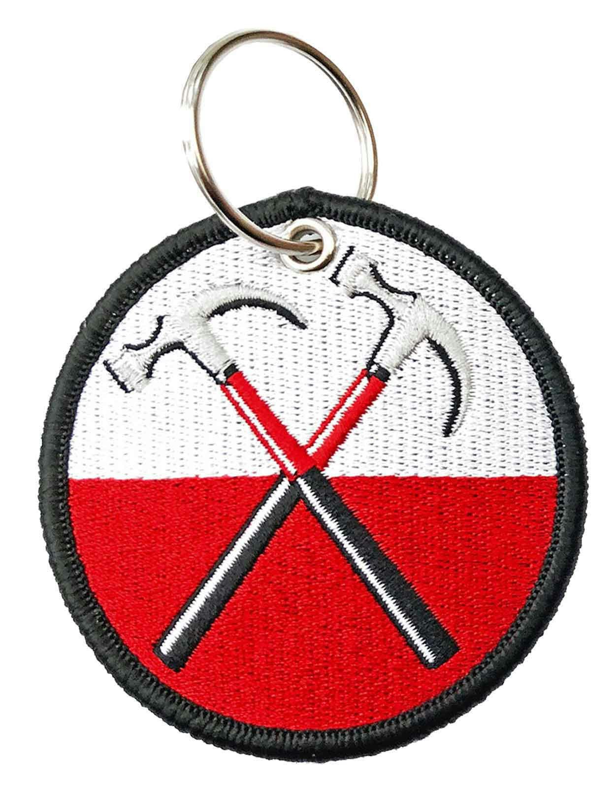 Paradiso Clothing Pink Floyd Keyring The Wall Hammers Circle Patch Keychain