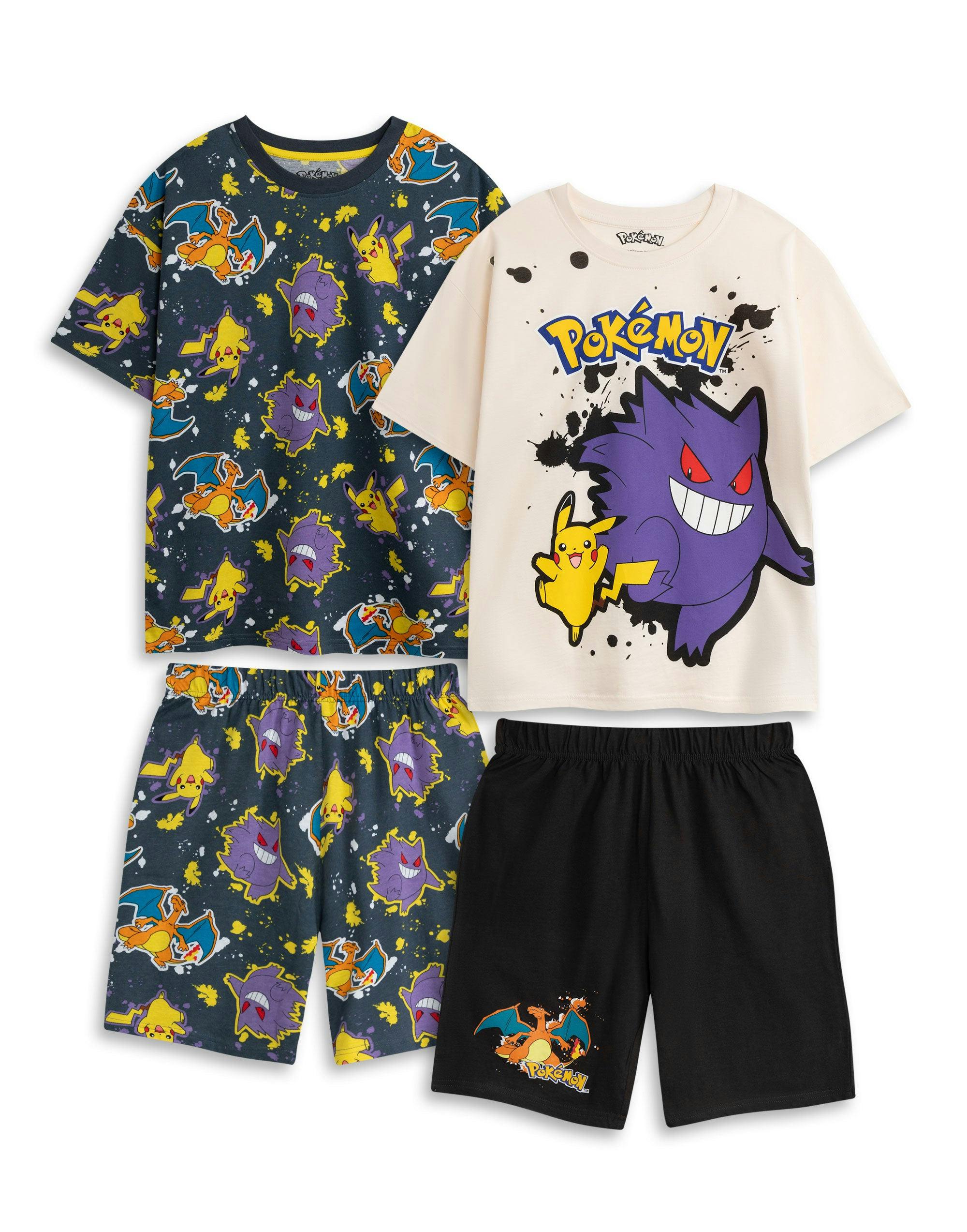 Vanilla Underground Boys Pokemon Multicoloured Multi Character Multi-Pack Of 2 Short Sleeve Short Leg Pyjama Set - 4-5 Years