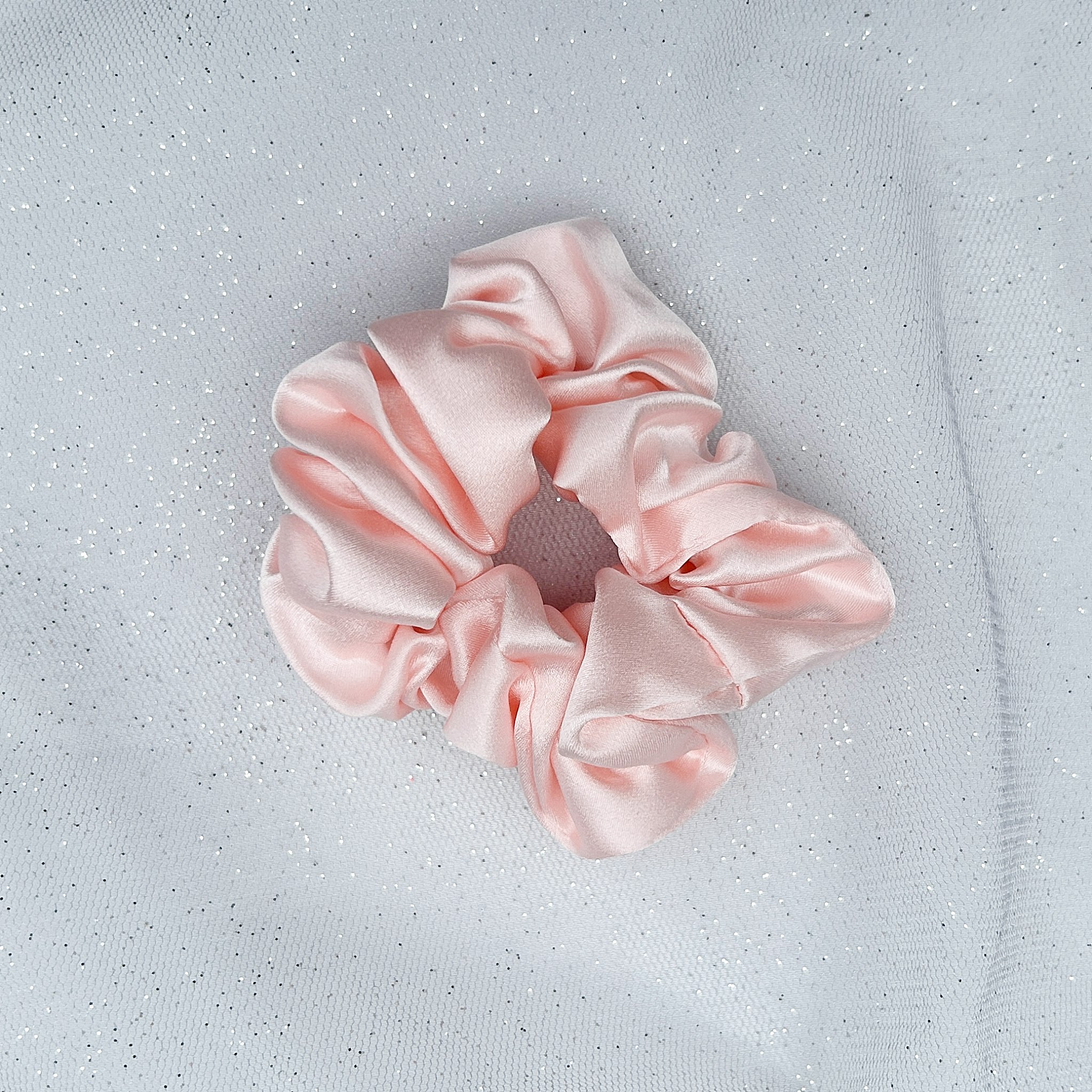 Queenmee Accessories Pink Silk Scrunchie In Mulberry Silk