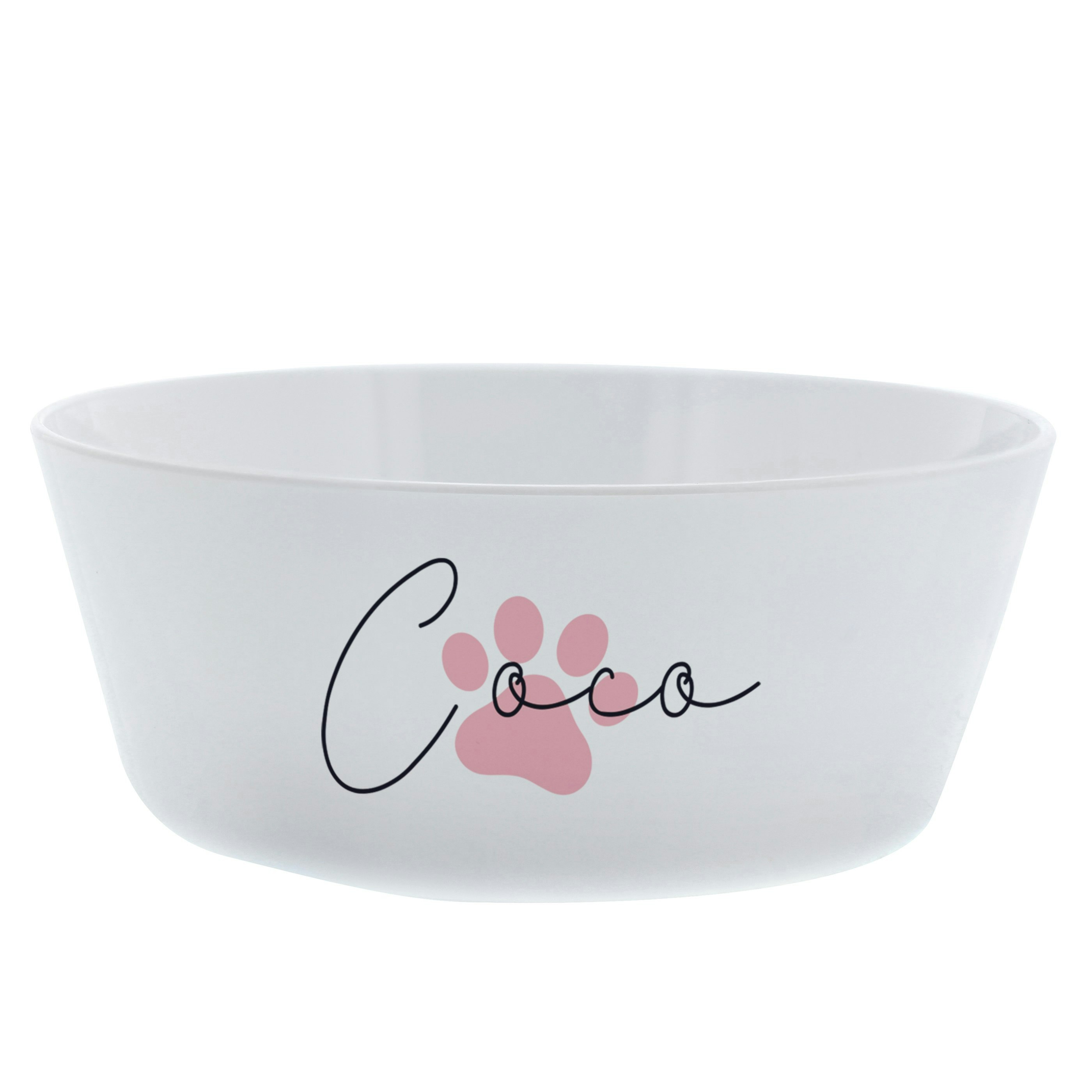 Personalised Memento Company Pink Personalised Paw Print Plastic Cat Bowl