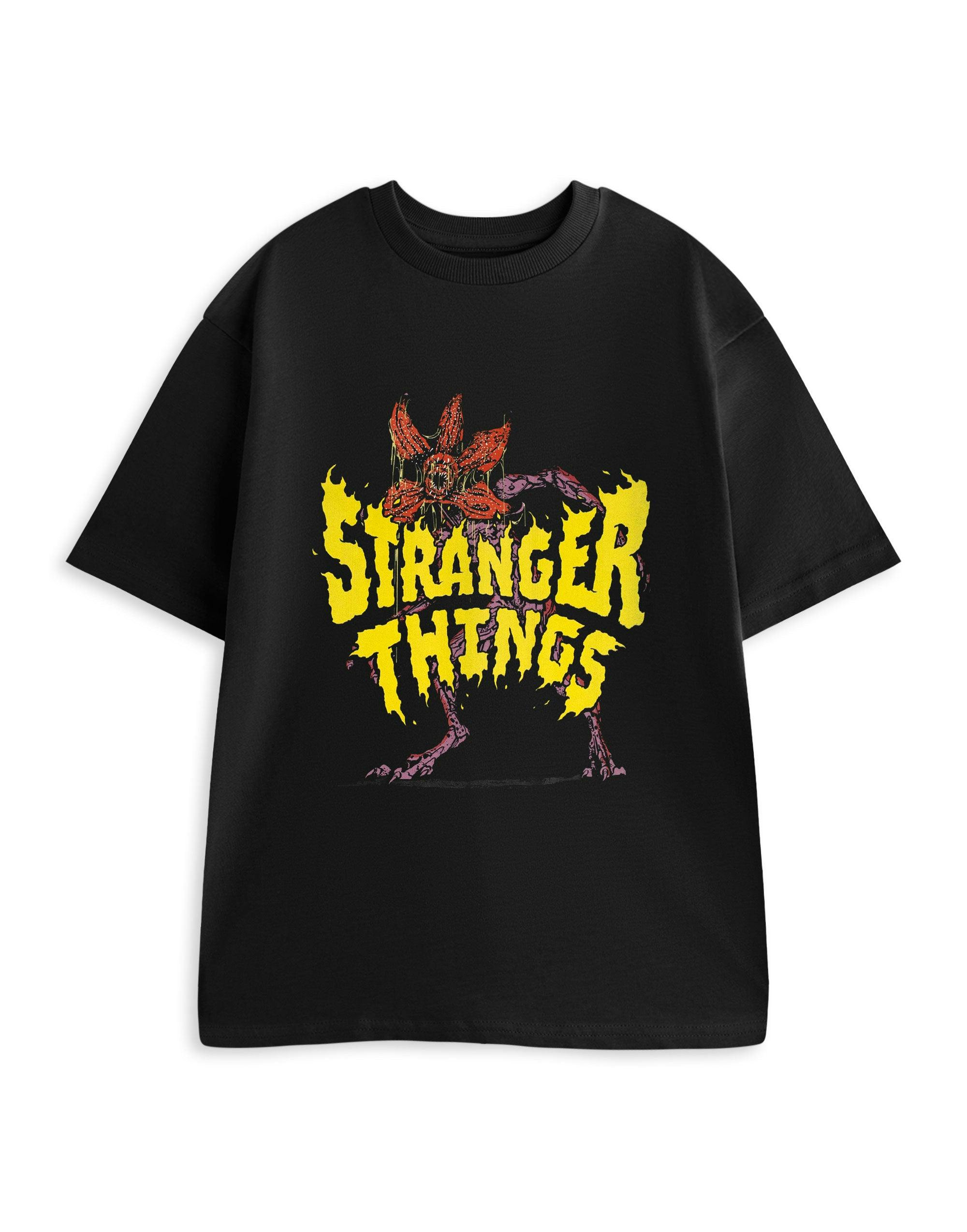 Vanilla Underground Unisex Black Stranger Things Demogorgon Short Sleeved T-Shirt - XX-Large