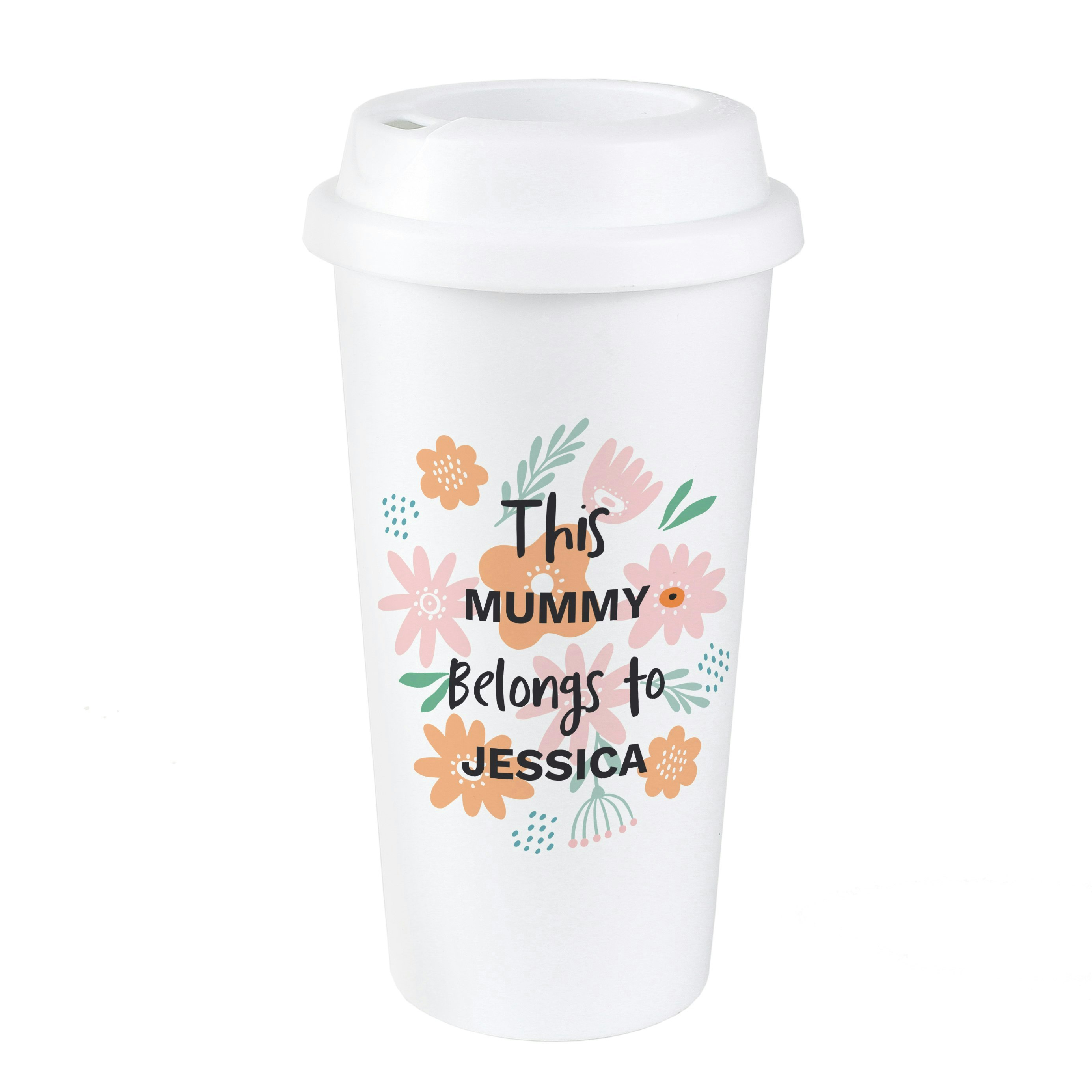 Rackhams Personalised Floral Travel Mug