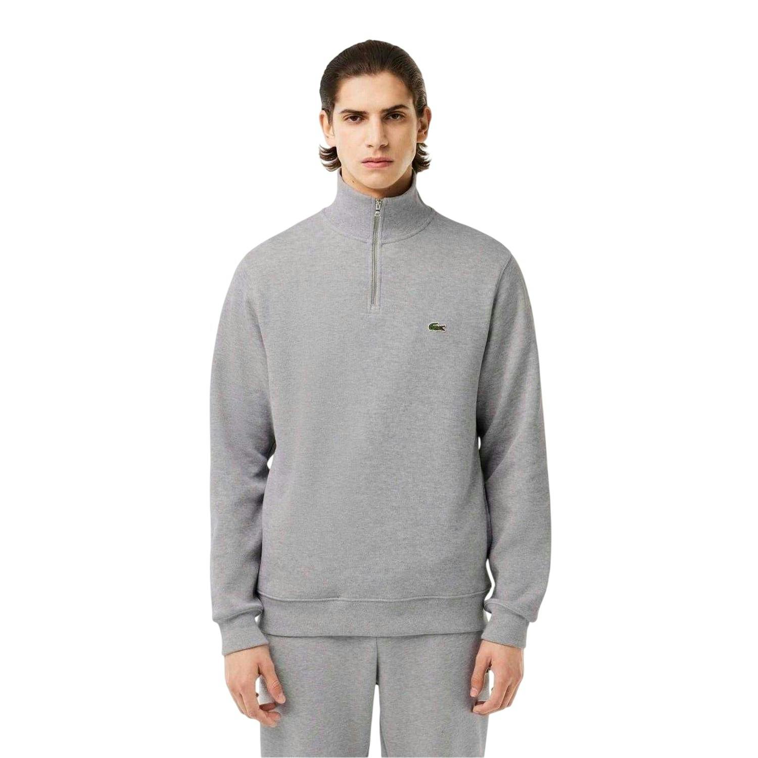 Lacoste Men's Light Cotton Blend Quarter Zip Sweatshirt - L - 100% Cotton