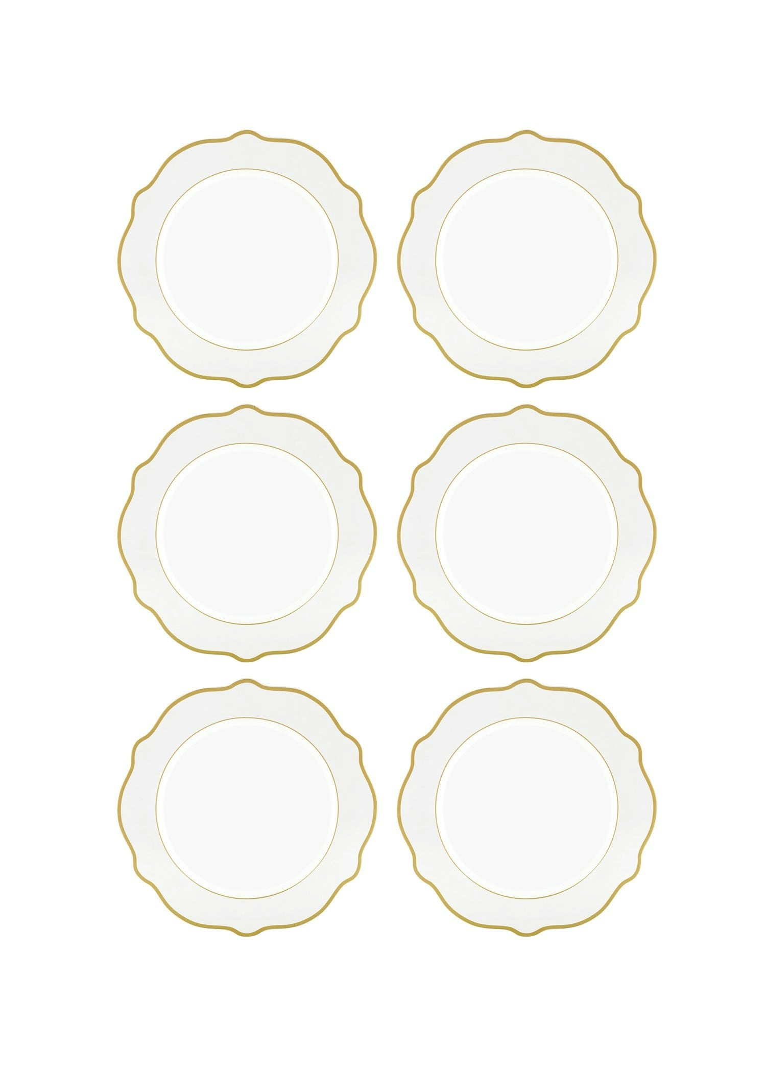 Rozi White Jaswely Collection Porcelain Side Plates, Set Of 6 (White)