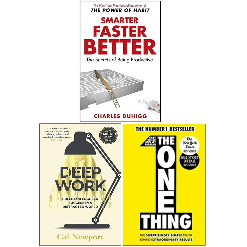 Various Publishers Smarter Faster Better, Deep Work, The One Thing 3 Books Collection Set