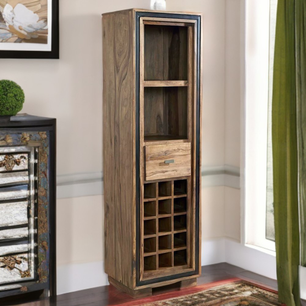 Ih Design Tanishia Sheesham Wine Bookcase - Wood - 1 - 50Cm X 40Cm X 175Cm (Lxdxh)