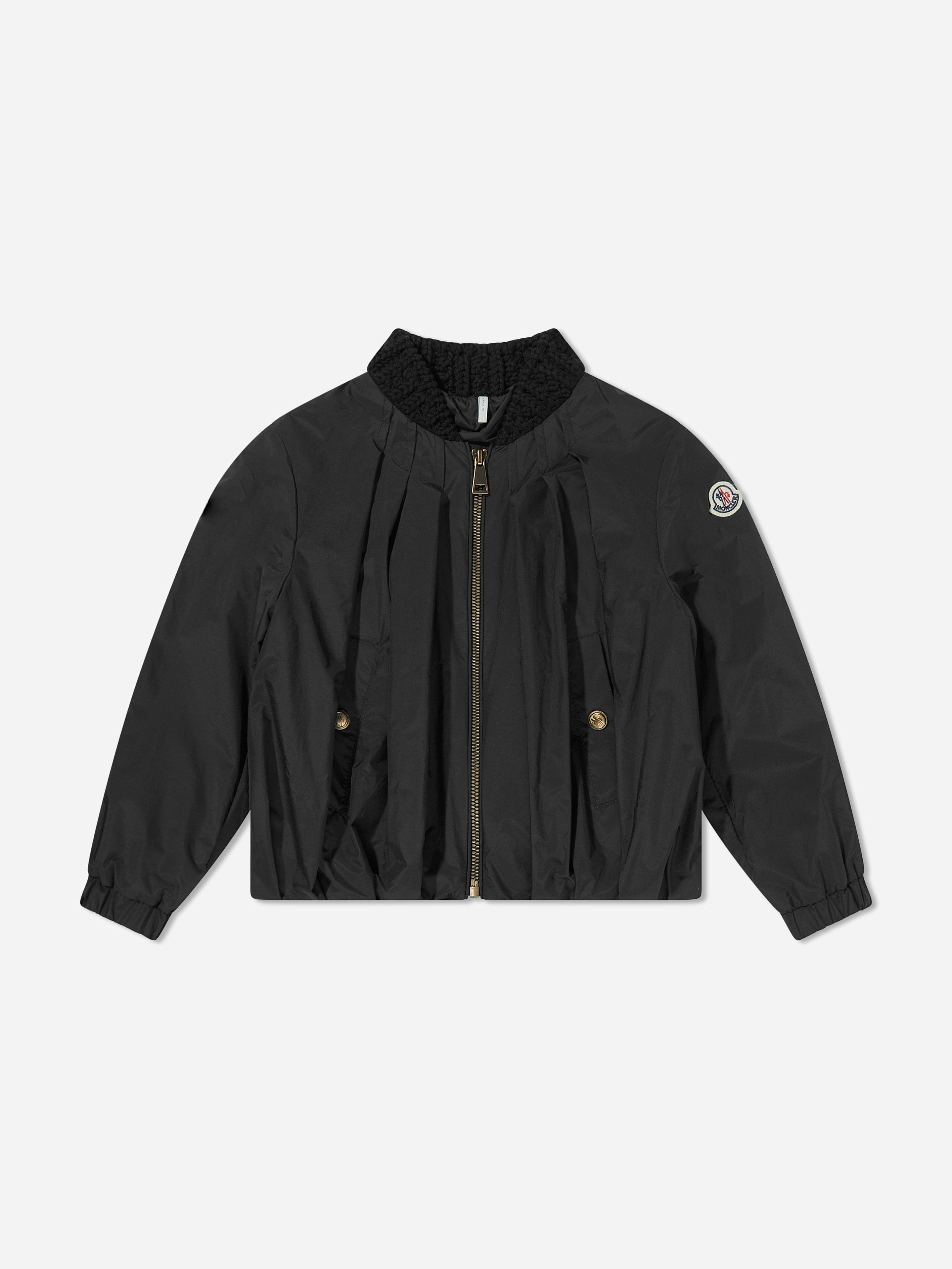 Moncler Enfant Girls Black Evodia Jacket In - 10 Yrs
