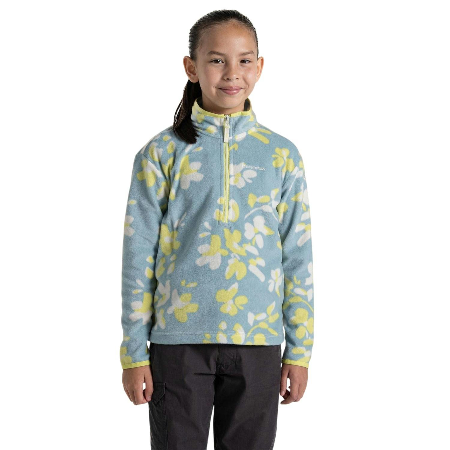 Craghoppers Sky Blue Kids Embroidered Funnel Neck Sweatshirt - 13 Years - 100% Recycled Polyester