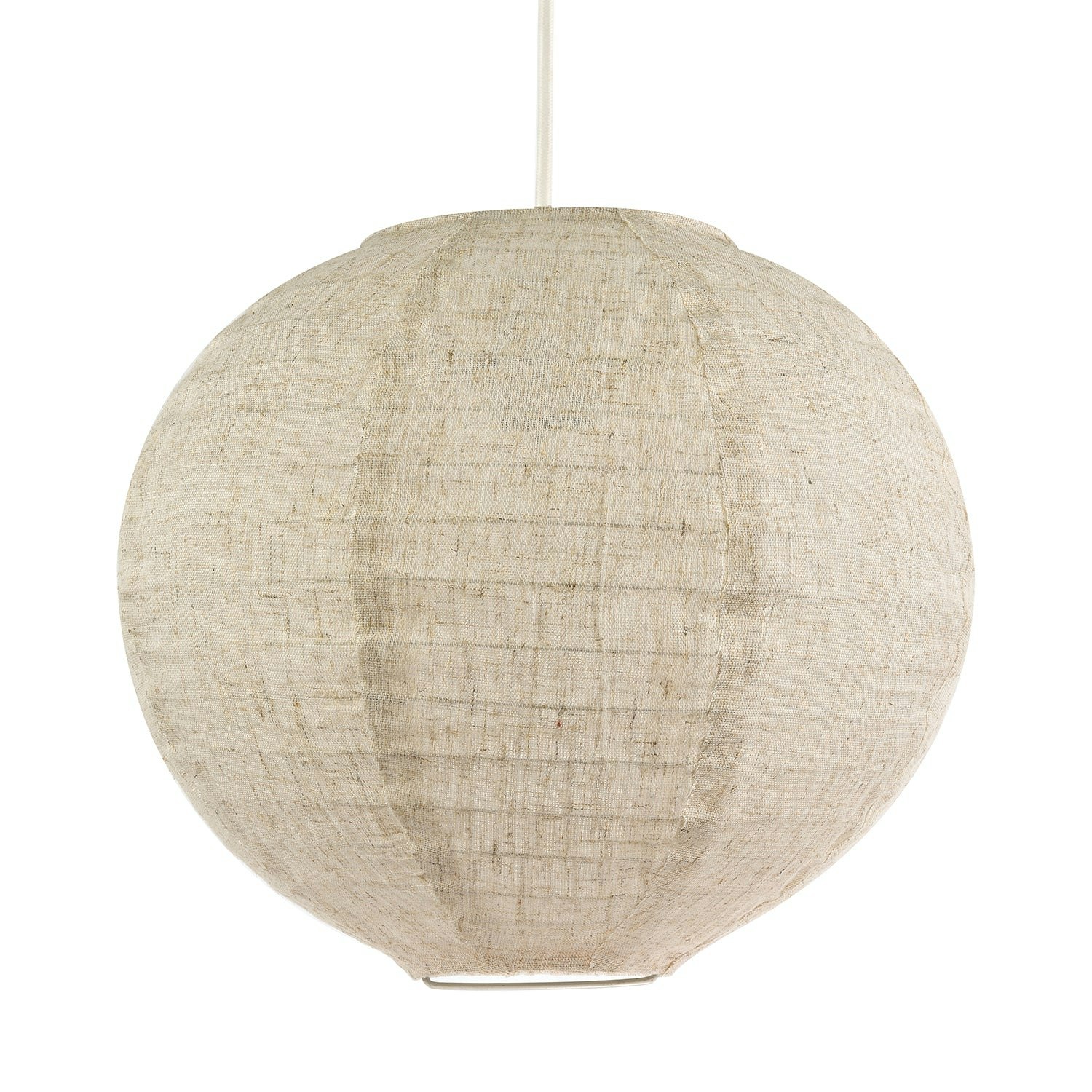 Happy Homewares Light Modern Natural Linen Fabric Oatmeal Spherical Pendant Ing Shade