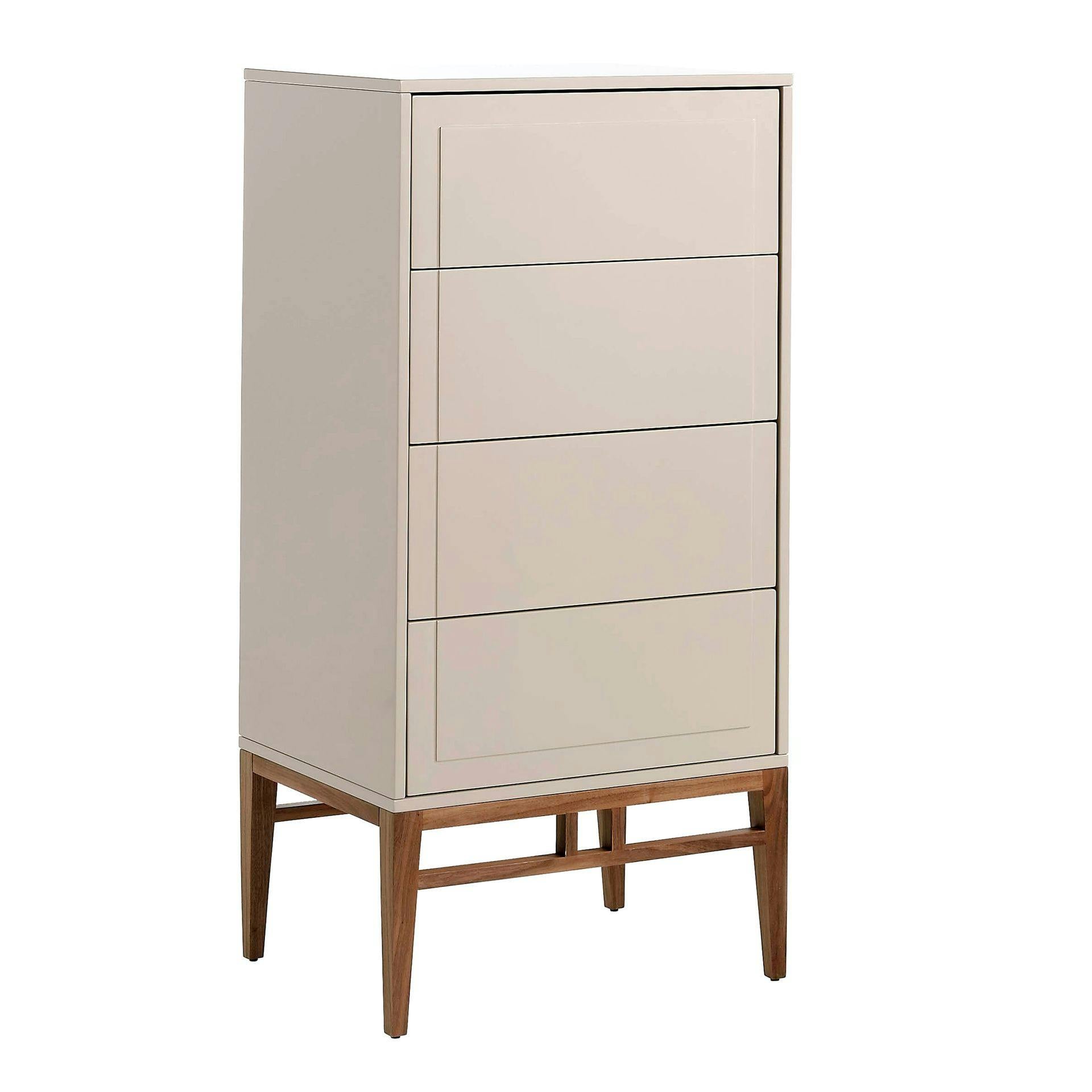 Rackhams Beige And Walnut Wood Chiffonier 7036