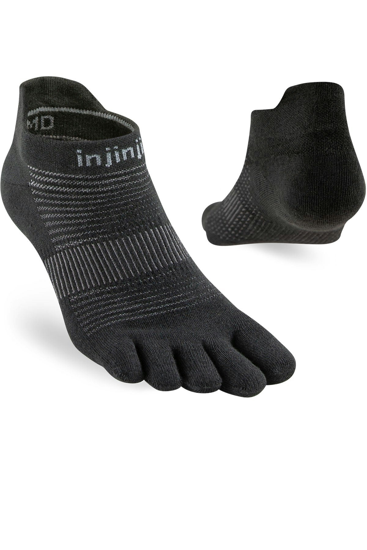 Injinji Men's Black Lightweight No-Show Toe Socks (Inj-Ns) - /Graphite - Small