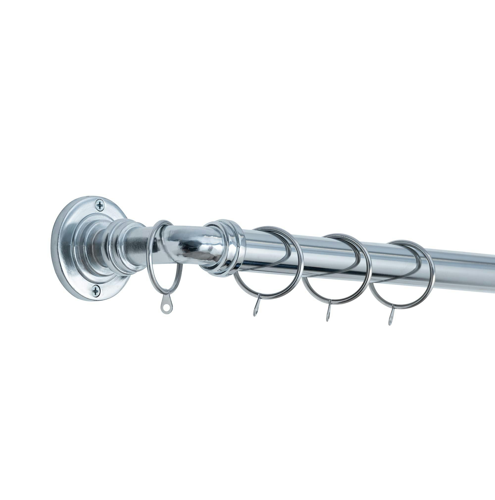B&Q - Room Darkening Metal Extendable Curtain Pole With Rings And FittingsNickel120Cm220Cmapprox - Image 3