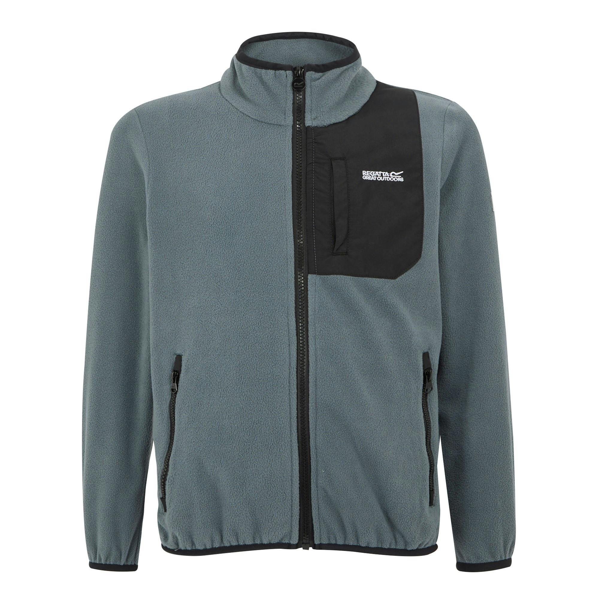 Regatta Kids Frankie Full Zip Fleece Jacket - Stormy Weather - Stormy Weather - 7-8 Years - 100% Recycled Polyester