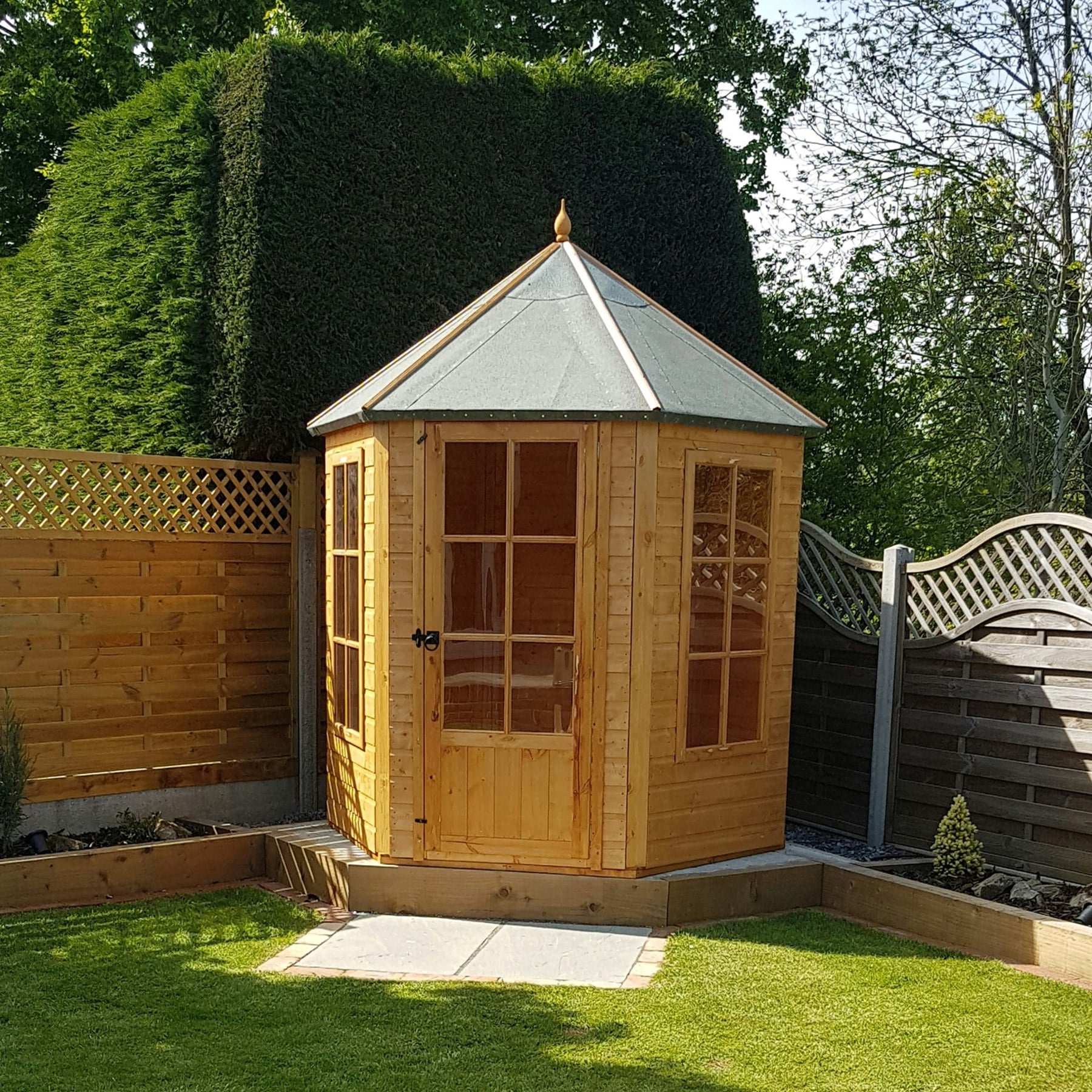 Rackhams Green Gazebo Hexagonal Summerhouse 6X6 12Mm Cladding