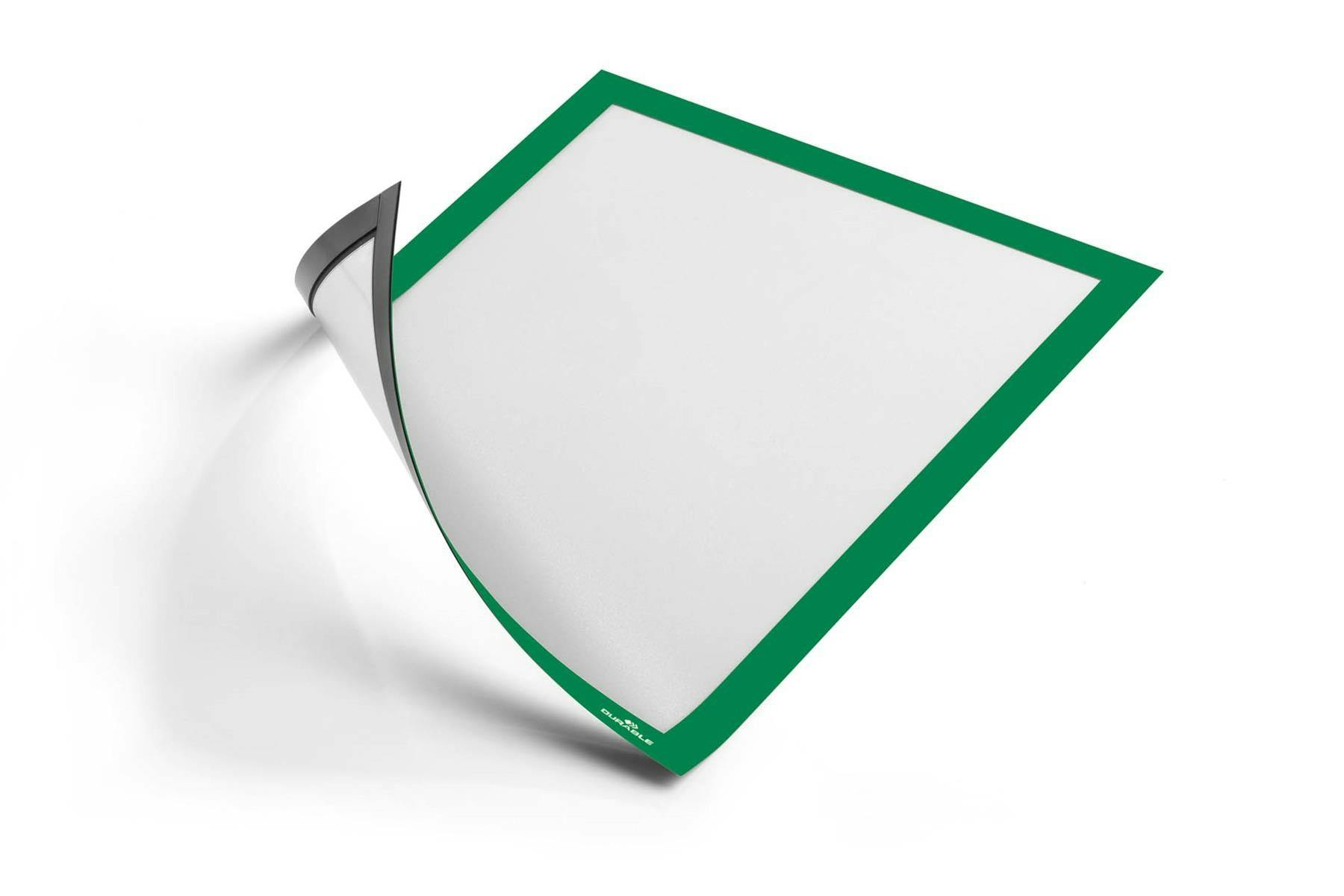 Durable Green Duraframe Magnetic Document Signage Frame For Metal | 5 Pack | A4