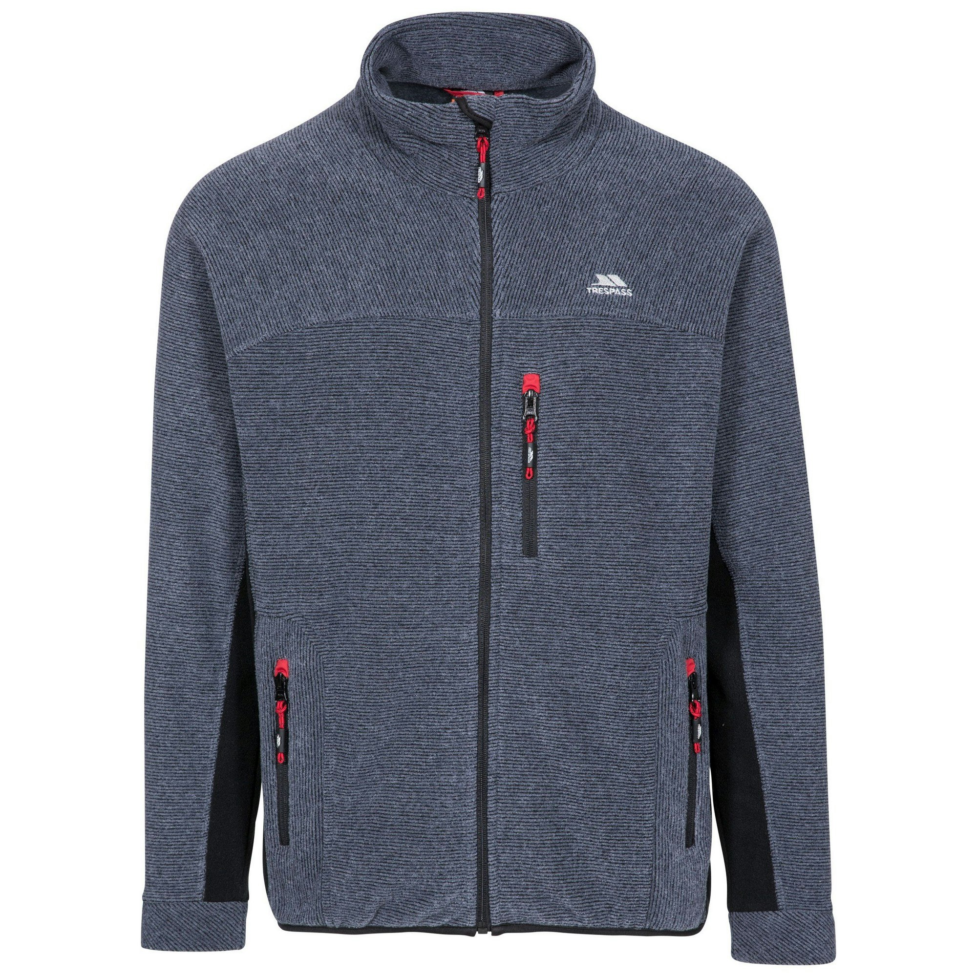 Trespass Men's Black Jynx Full Zip Fleece Jacket - Navy Stripe - Navy Stripe - Medium