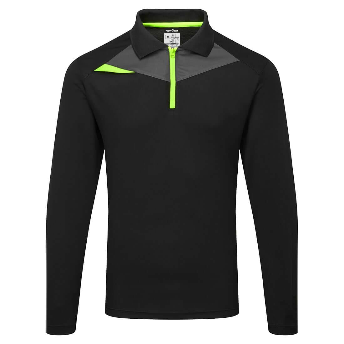 Portwest DX4 Long Sleeve Polo Shirt Black 2XL - Image 4