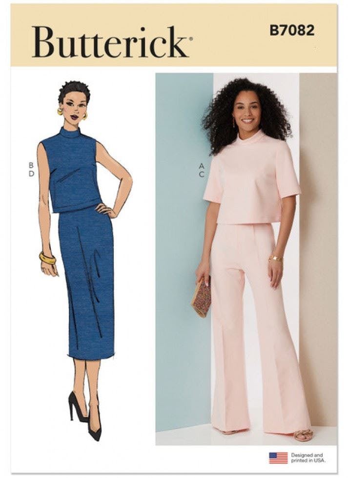 Butterick Women's Sewing Pattern 7082, Tops, Trousers, Skirts For Y5 (18-20-22-24-26) - Intermediate - Y5 (18-20-22-24-26)