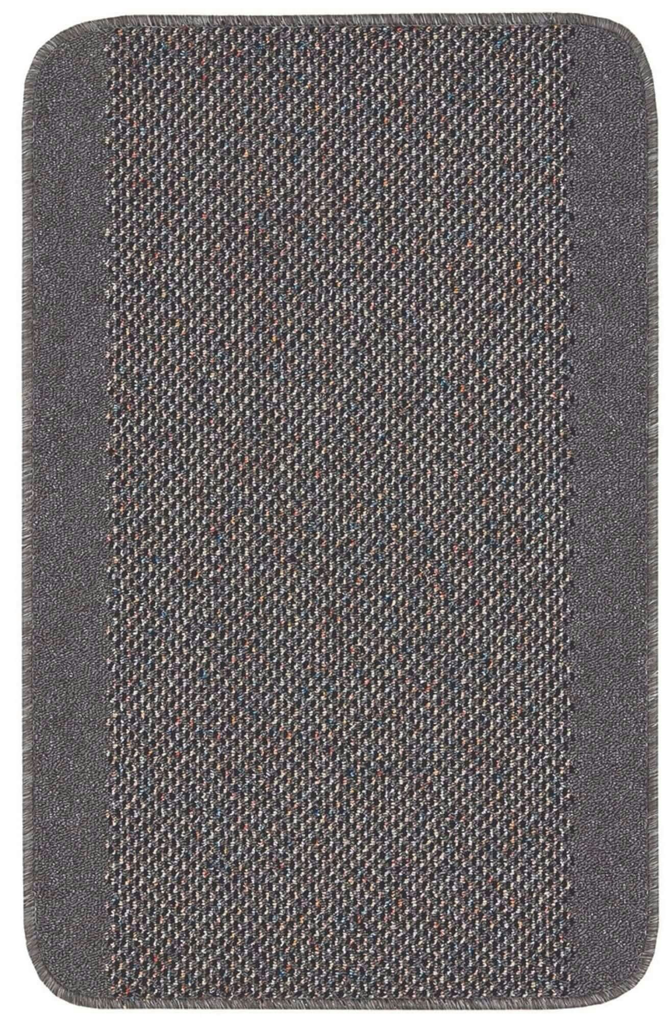 Rackhams Dark/Grey Washable Bordered Rug | 110D - 57X90 Cm