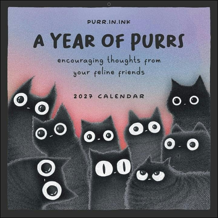 A Year of Purrs Calendar 2027, Wall Calendars, Month To View, Cats, Gift - Image 4