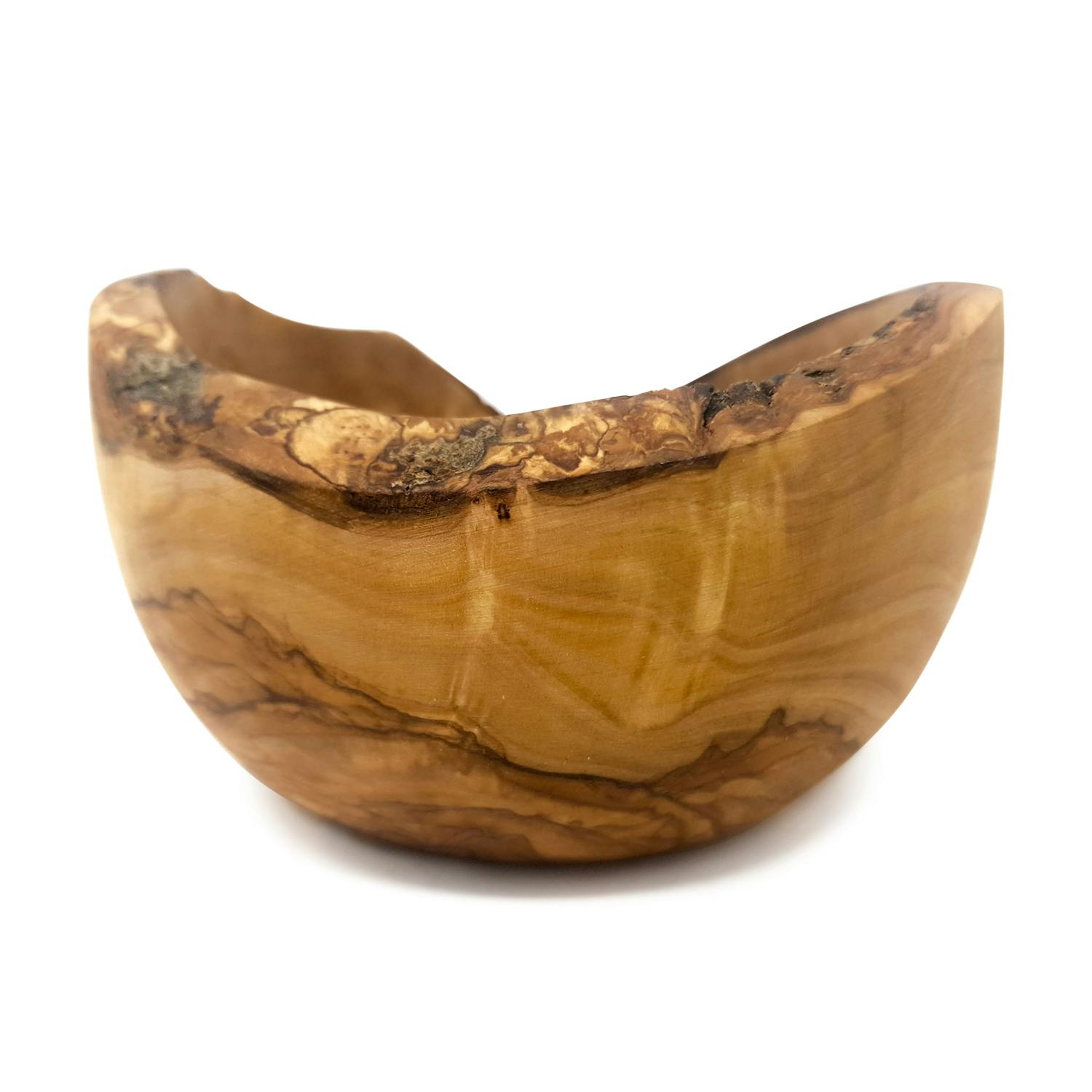 Rackhams Olive Wood Bowls - Curved Finish 14Cm (Diameter)