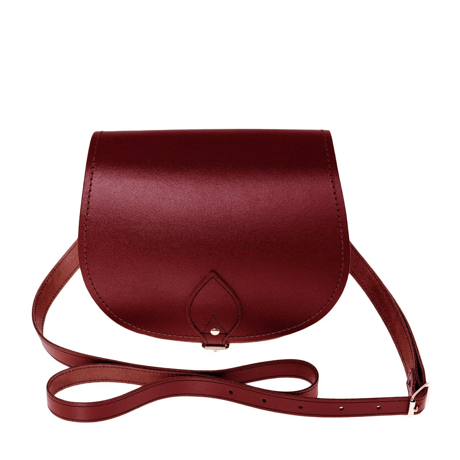 Zatchels Handmade Leather Saddle Bag - Oxblood - Large
