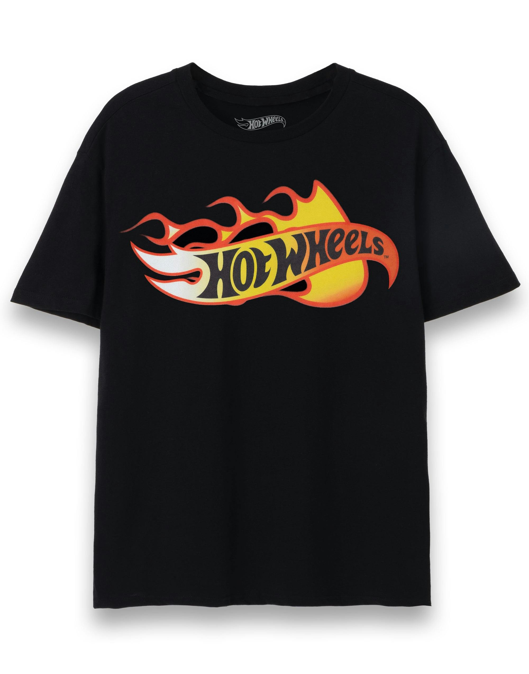 Vanilla Underground Men's Black Hot Wheels Flames Short Sleeved T-Shirt - Small