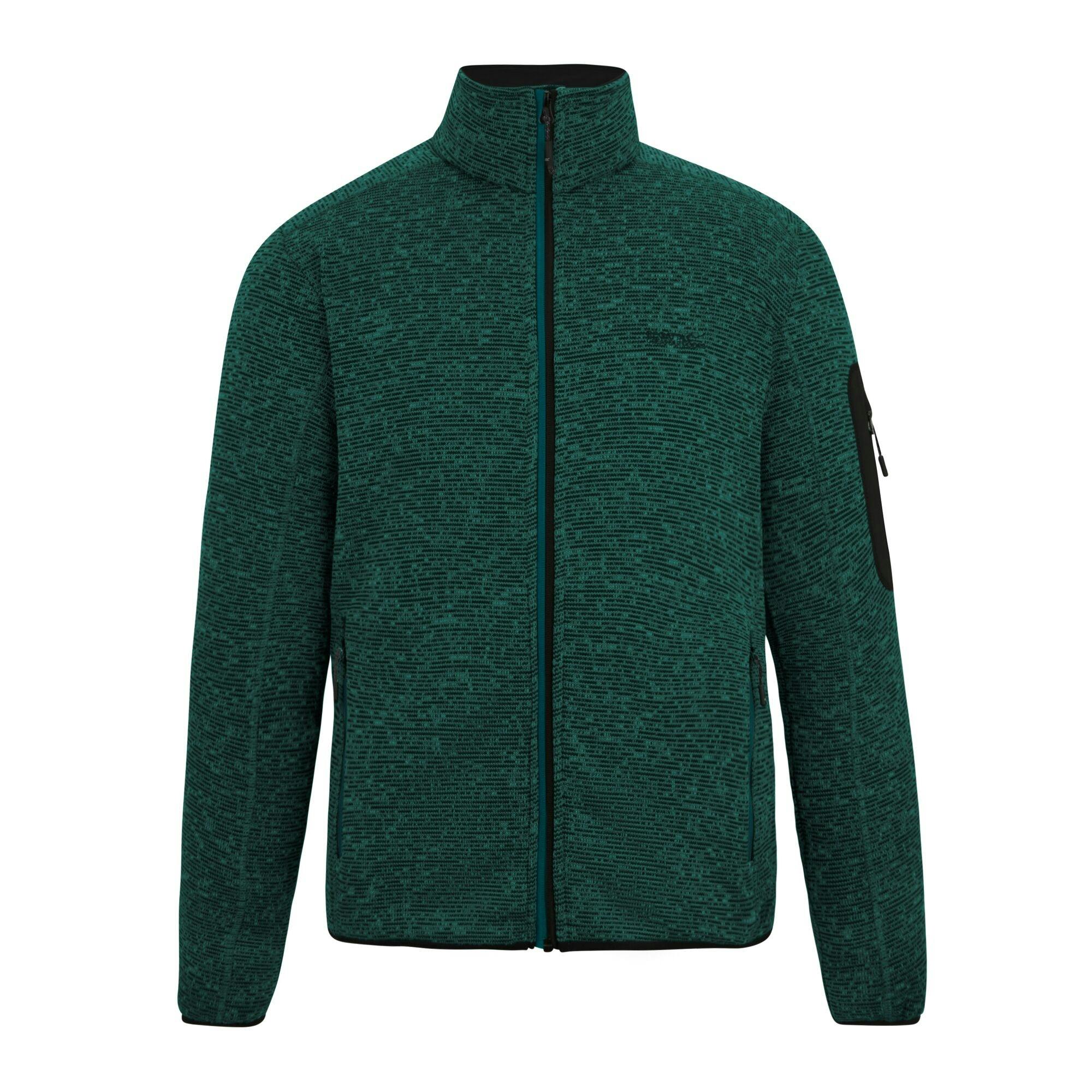 Regatta Men's Green Newhill Marl Full Zip Fleece Jacket - Mediterranean - Xxl - Mediterranean - 70% Polyester/30% Recycled Polyester