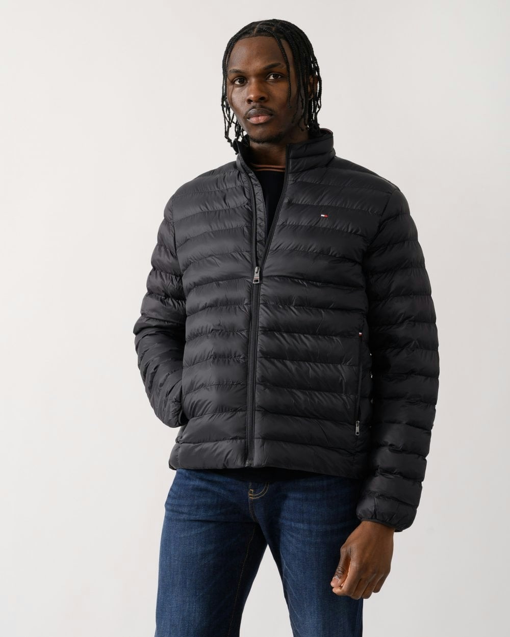 Tommy Hilfiger Men's Black Core Packable Recycled Jacket - Xl