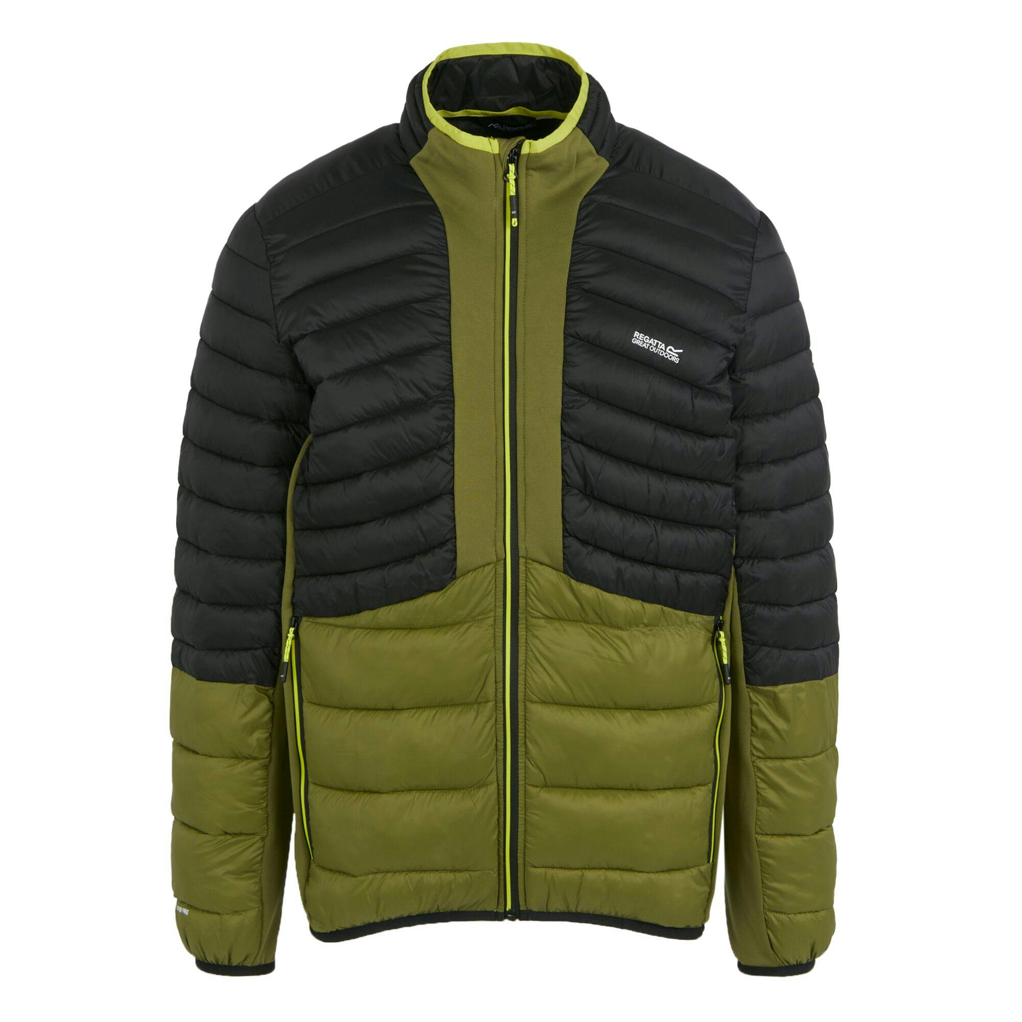Regatta Men's Green/Black Leedre Colour Block Hybrid Jacket - Nephrite - M - Nephrite - 90% Polyester/10% Elastane