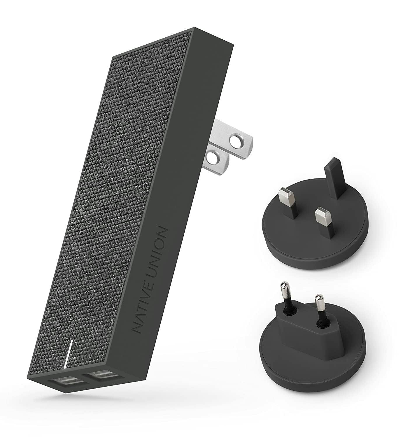 Native Union Grey 3.1 Amp Dual Usb International Smart Charger Slate - Smart-2-Gry-Fb-Int