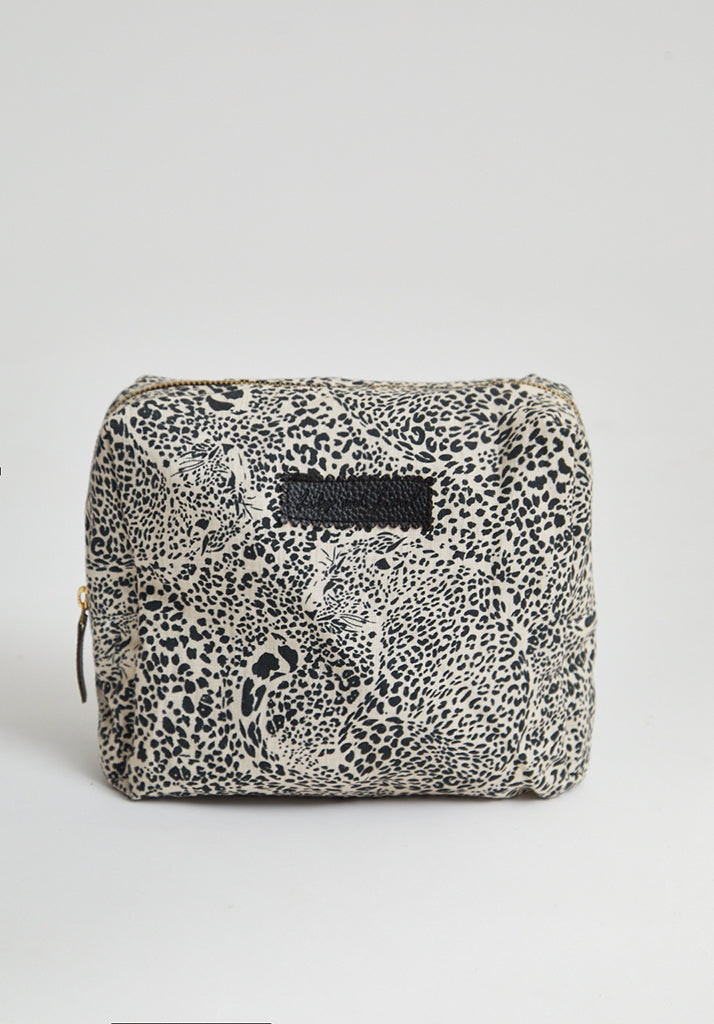 Lily And Lionel Cream Nola Hidden Leopard Print Wash Bag In