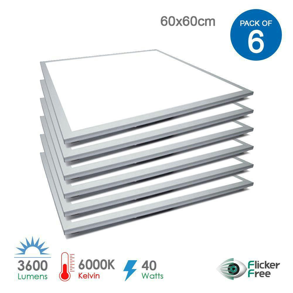 Ener-j 40W LED Panel 60 x 60cm 6 Pack 6000k Cool White Metal - Image 2